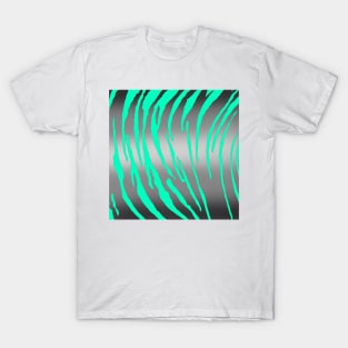 Silver Tiger Stripes Aqua T-Shirt